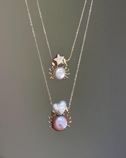 Celestial Crab Pearl Pendant – Gold Crab Baroque Pearl Necklace, Ocean Lover Gift, Cancer Zodiac Jewelry, Handmade unique star Necklace