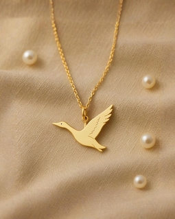 Sterling Silver Goose Necklace | Minimalist Flying Bird Pendant