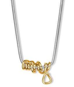 Mixed Metal Statement Necklace | Gold Silver Sculptural Jewelry | Modern Layered Design