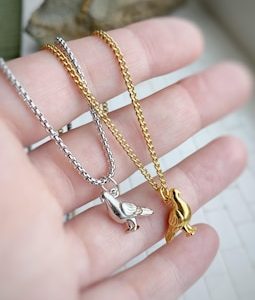 Pidgeon or Dove Charm or Pendant Necklace avail in gold or rhodium plated, chain options, comes in velvet gift bag.