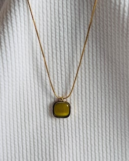 Olive citrine necklace, minimalist pendant necklace, soft green gemstone, gift for her, birthday gift