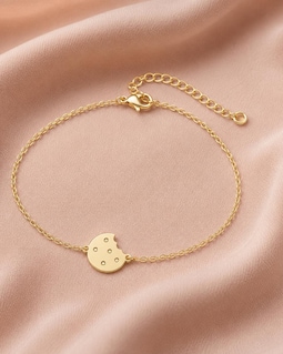 Cookie Bracelet – 925 Sterling Silver Cookie Charm Bracelet, Cute Minimal Food Jewelry, Fun Everyday Gift for Her