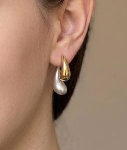 Mixed Metal Chunky Teardrop Studs,Sculptural Earrings,Bridal Jewelry,Modern Geometric Dangle Earrings,Unique Anniversary,925 Silver Post