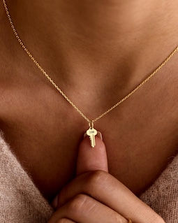 Gold Key Pendant, Custom Engraved Charm, Back to School Gift, Best Friend Gift, Birthday Gift for Her, Unique Sister Keepsake